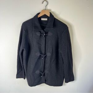 Kate Hill Charcoal Black Wool Pea Coat small